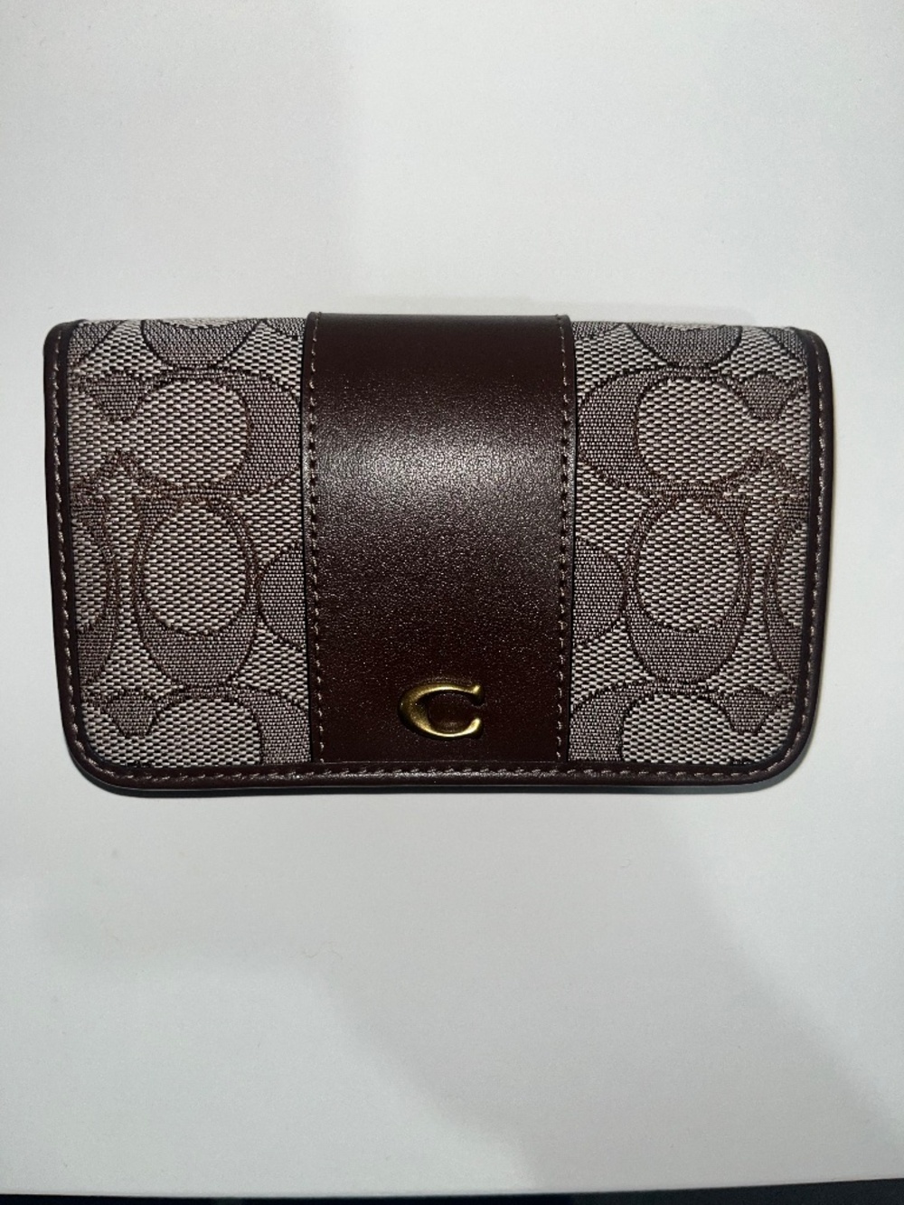 Coach Maple Essential Slim Card Case In Signature Jacquard